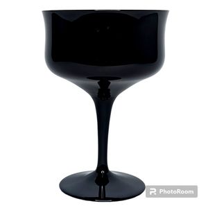 Tall Black Champagne Sorbet Glasses Long Stem & Stunning